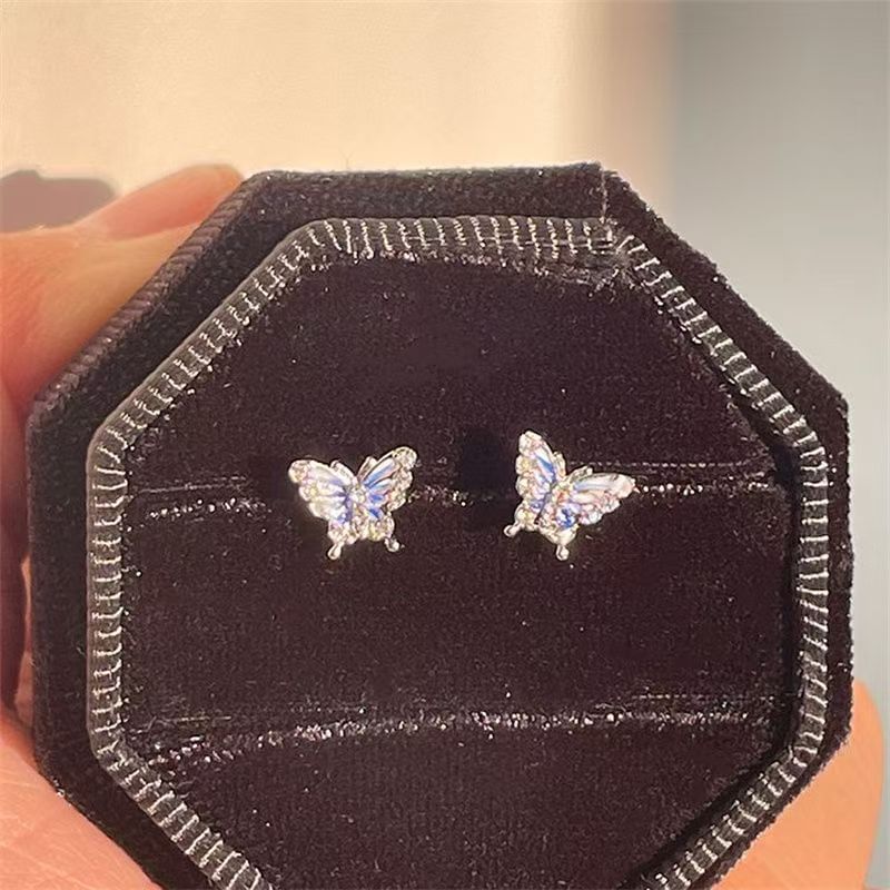 Stud Butterfly Rhinestone Earring