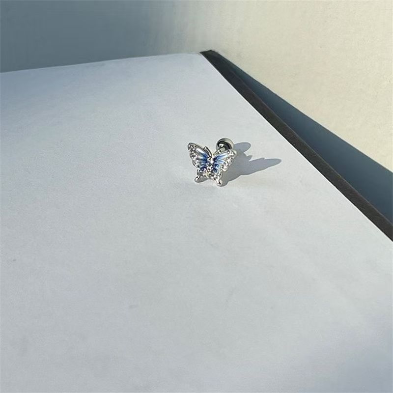 Stud Butterfly Rhinestone Earring