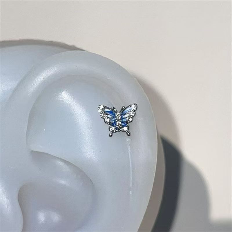 Stud Butterfly Rhinestone Earring