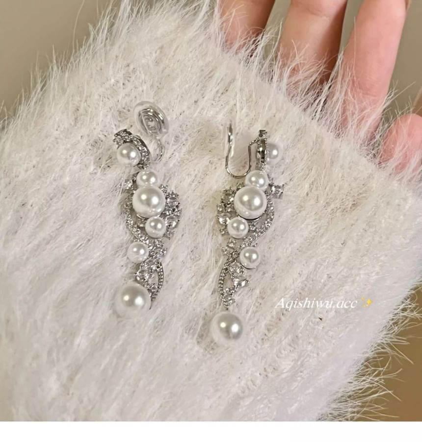 Alloy Dangle Earring Faux Pearl