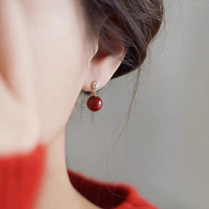 Rhinestone Drop Earring Alloy Bead
