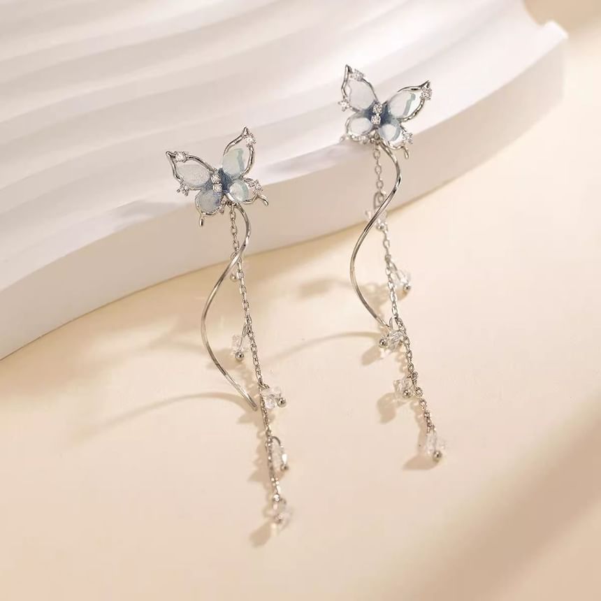 Earring Alloy Butterfly Dangle