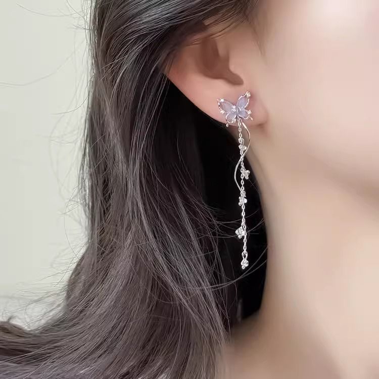 Earring Alloy Butterfly Dangle