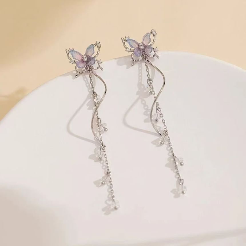 Earring Alloy Butterfly Dangle