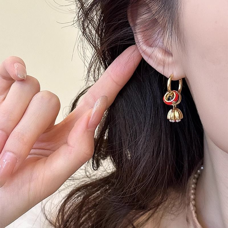 Lotus Alloy Earring Drop