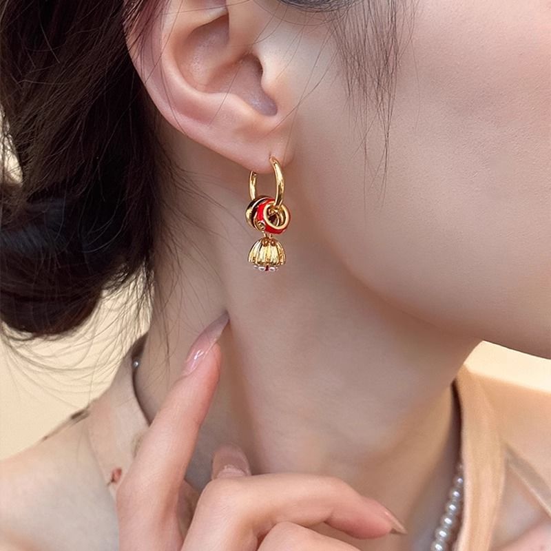 Lotus Alloy Earring Drop
