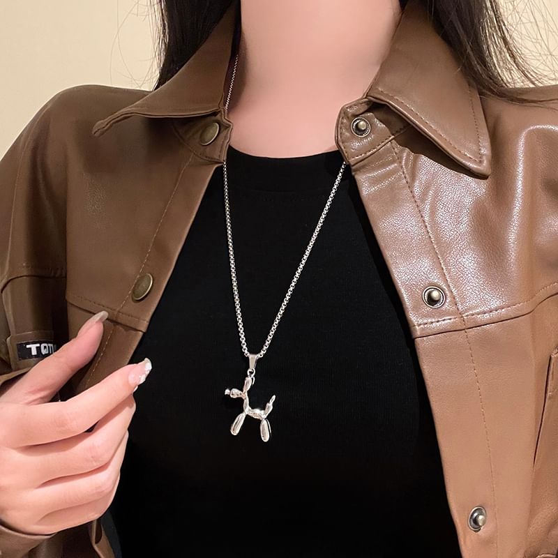 Balloon Necklace Dog Pendant