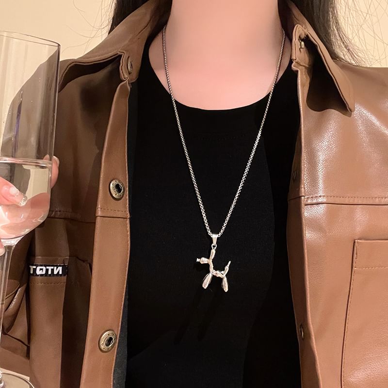 Balloon Necklace Dog Pendant