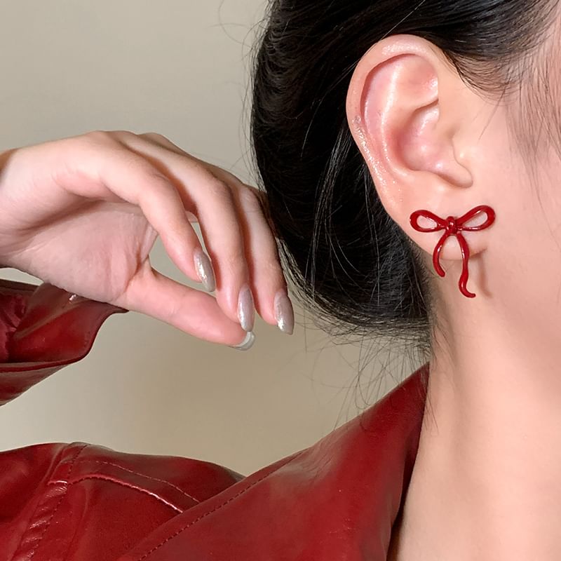 925 Stud Bowknot Silver Earring Sterling