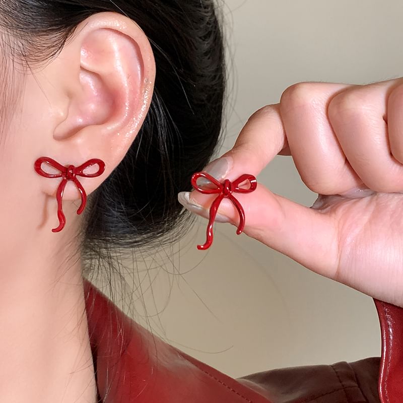 925 Stud Bowknot Silver Earring Sterling