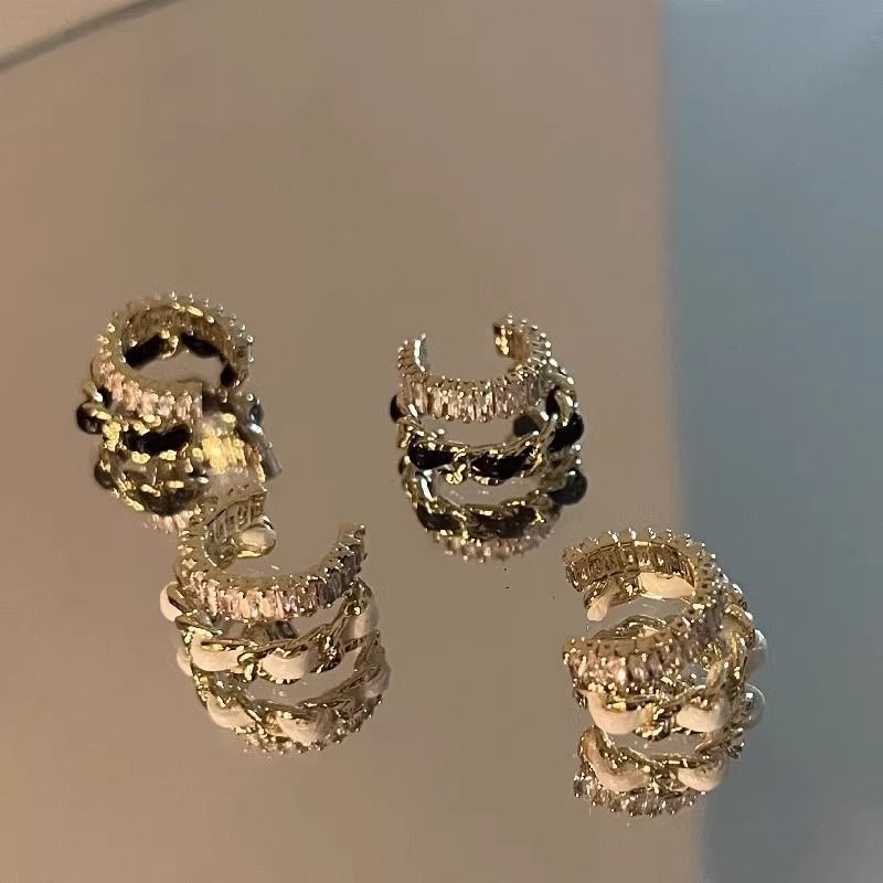 Ear Layered Alloy Rhinestone Cuff
