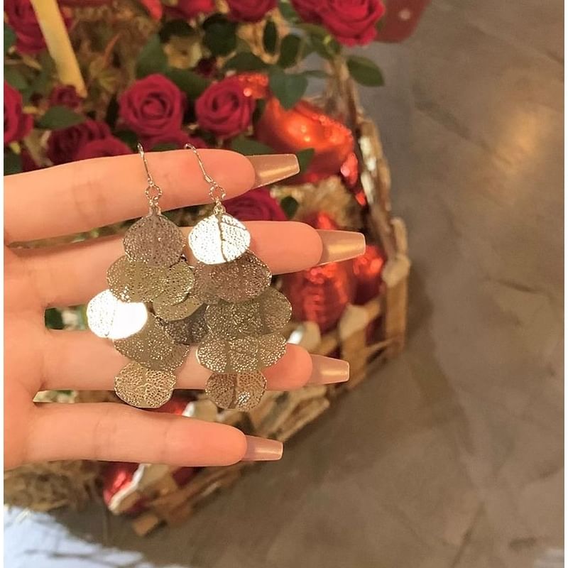 Leaf Chandelier Earring Alloy