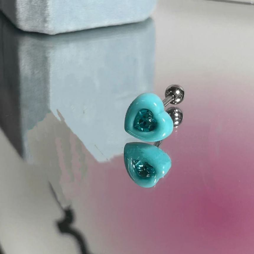 / Earring Set Heart Stud of Alloy Shell 3: Wand Rhinestone