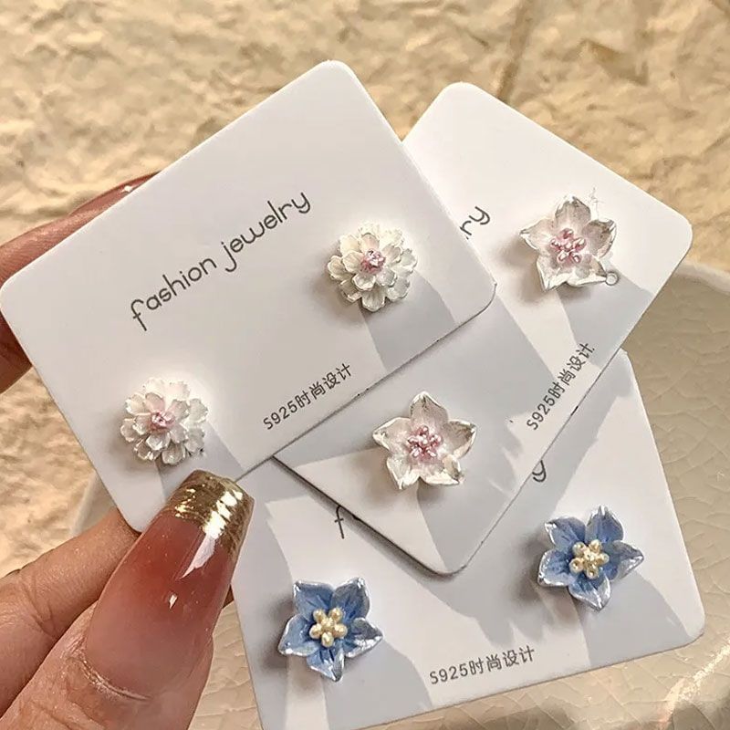 Alloy (Various Set Earring Stud 3 Pairs: of Designs) Floral
