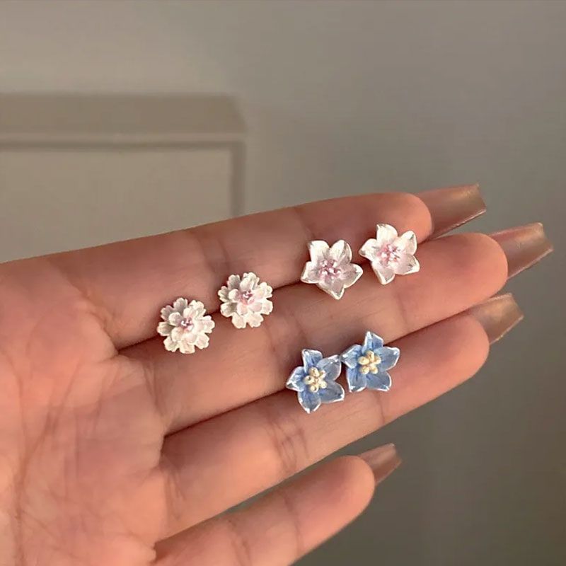 Alloy (Various Set Earring Stud 3 Pairs: of Designs) Floral