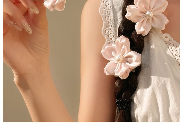 / Pearl Set Hair Faux Flower Clip