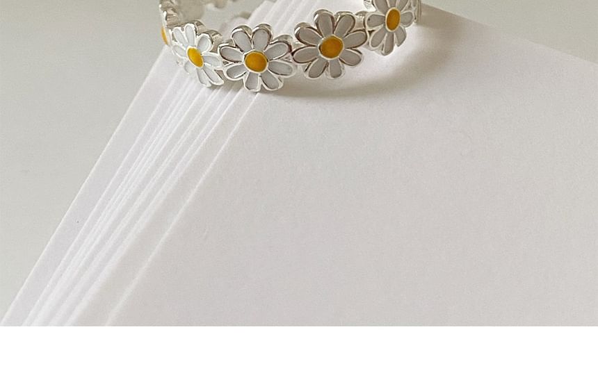 Open Daisy Sterling Silver Enamel 925 Ring