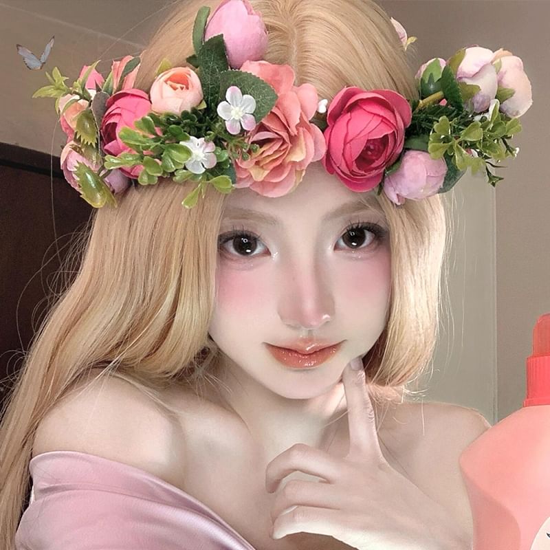 リースヘッドピースフローラル