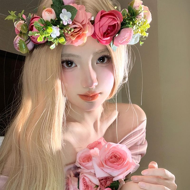 リースヘッドピースフローラル