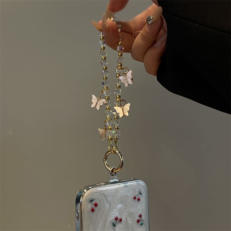 Beaded Butterfly Lanyard Phone