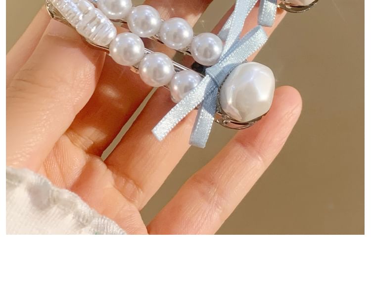 Pearl Faux Hair Set Clip /