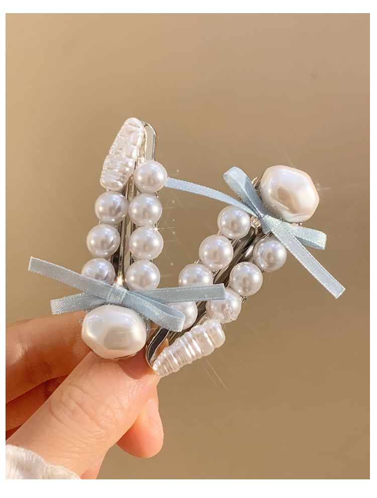 Pearl Faux Hair Set Clip /