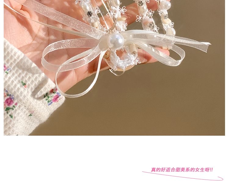 Bow Hair Clip Faux Pearl