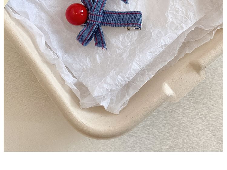 Denim Clip Set Hair Bow