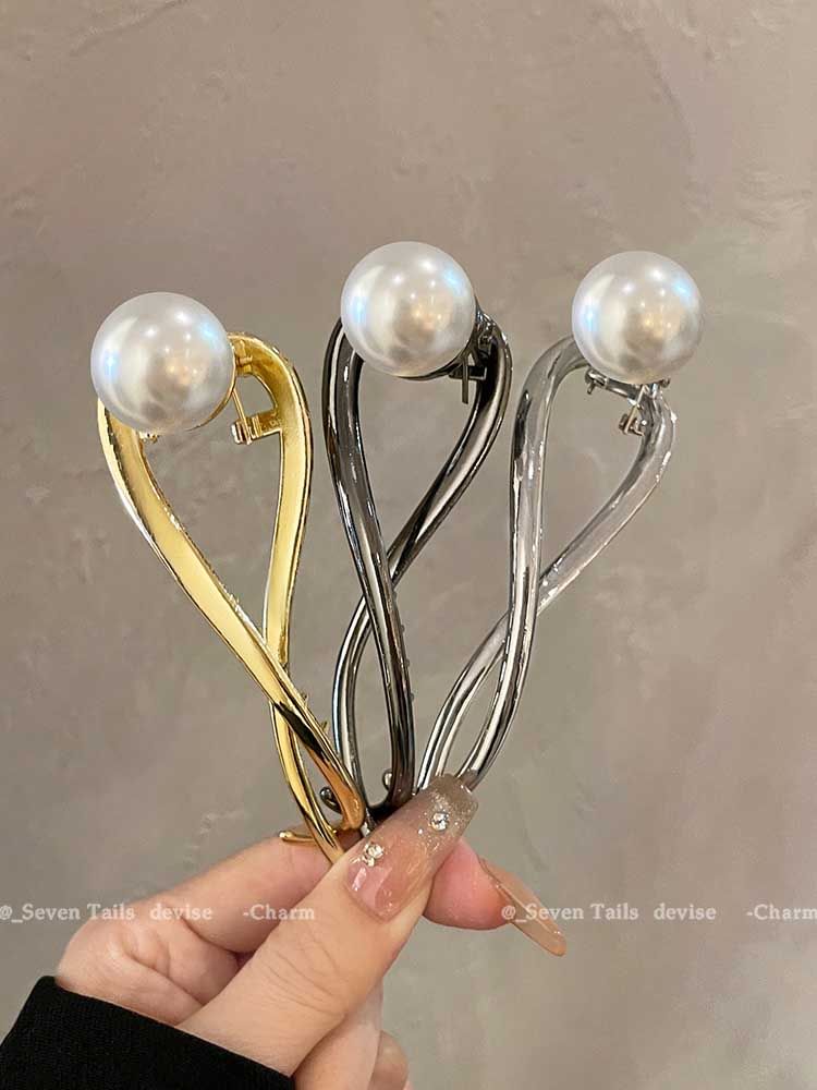 Clip Faux Pearl Hair