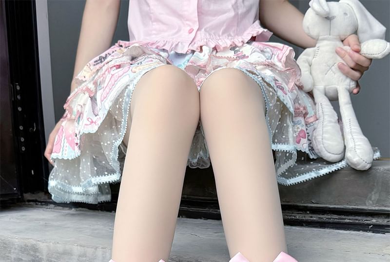 Mesh Socken Rüschen Gepunktet