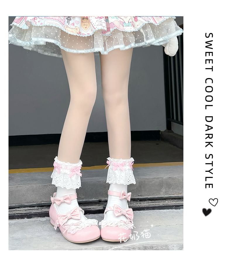 Socks Trim Bow Lace