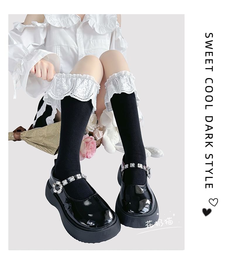 Lace (Various Trim High Socks Knee Designs)