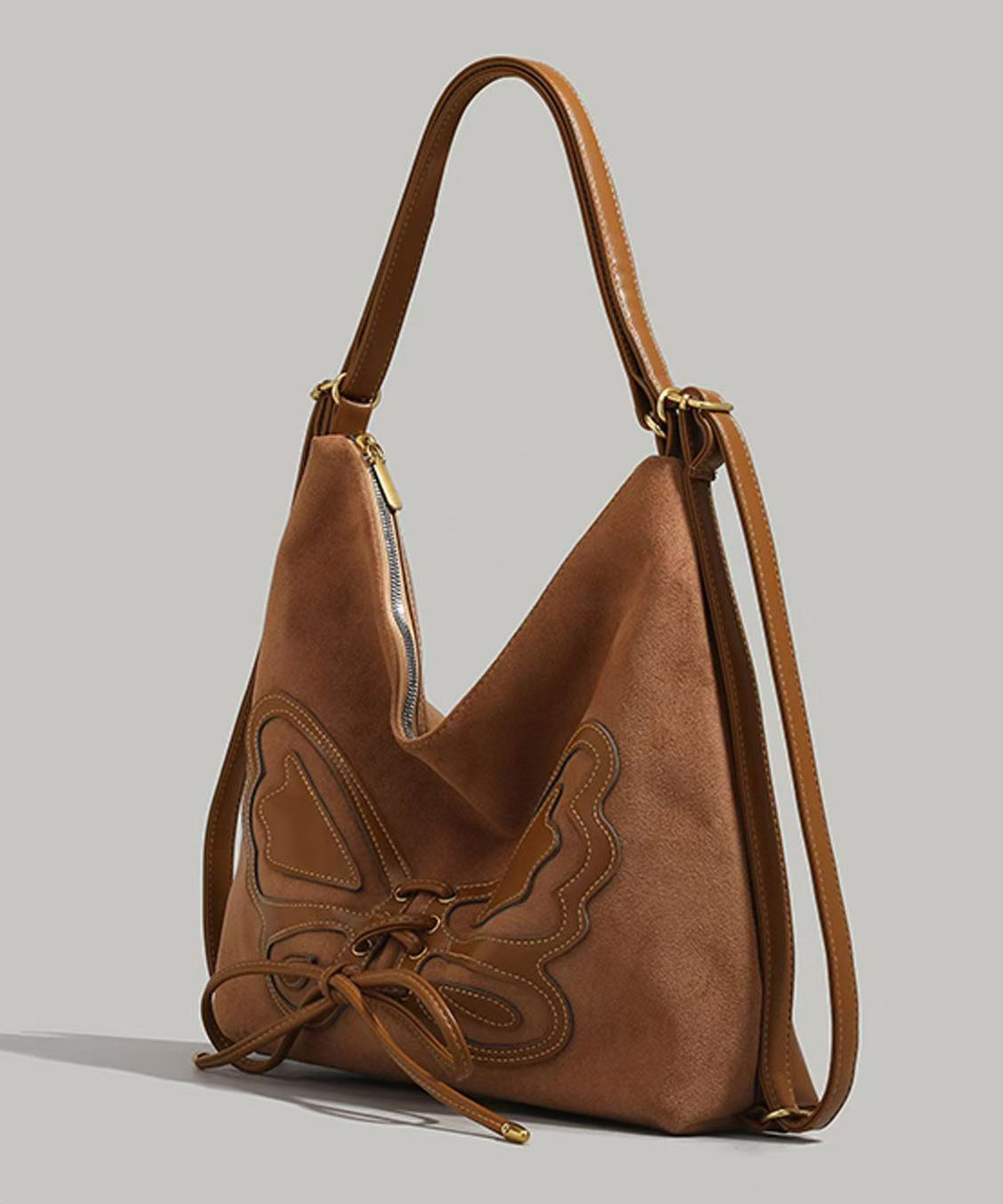 Leather Bag Faux New Butterfly Backpack Brown