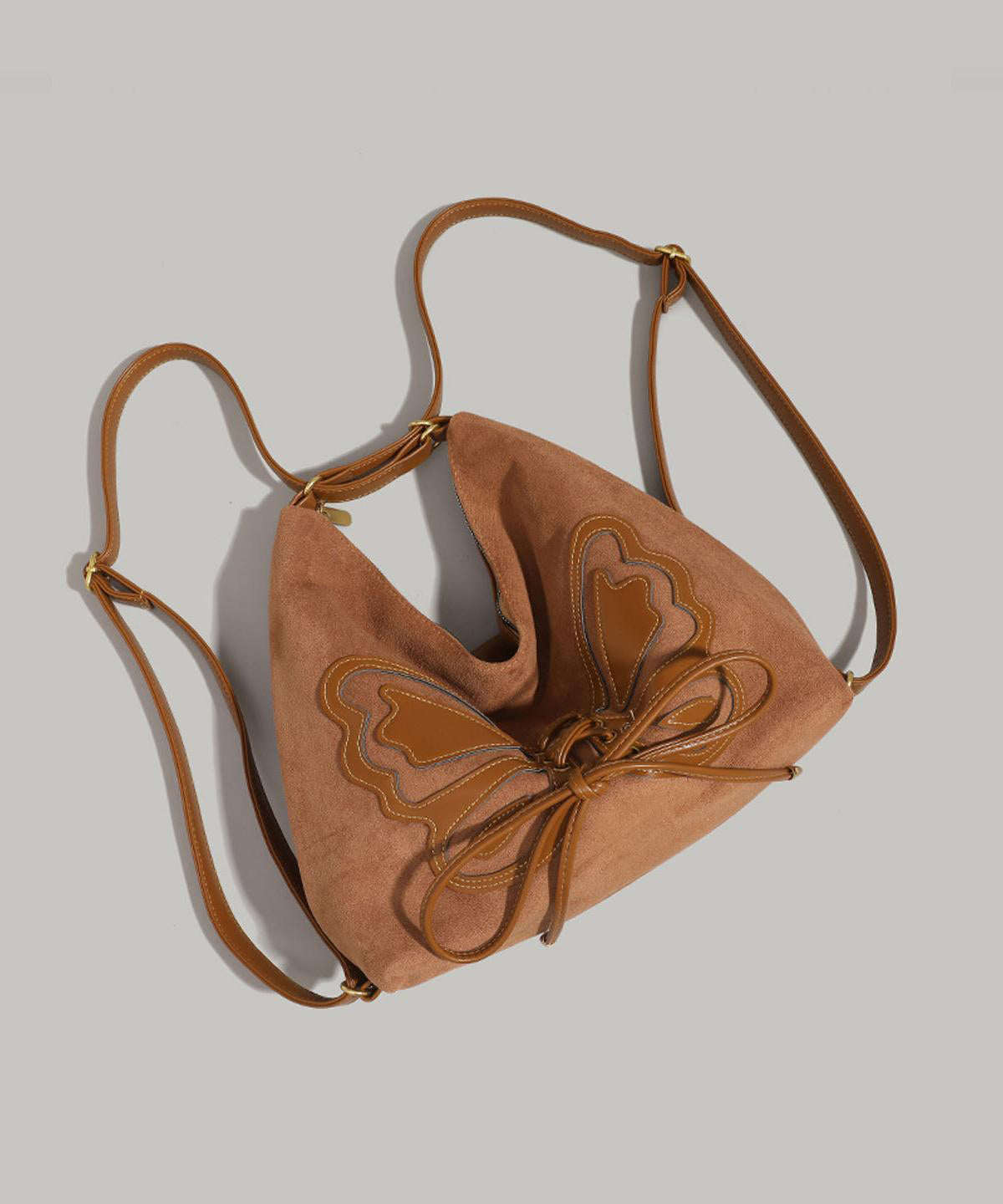 Leather Bag Faux New Butterfly Backpack Brown