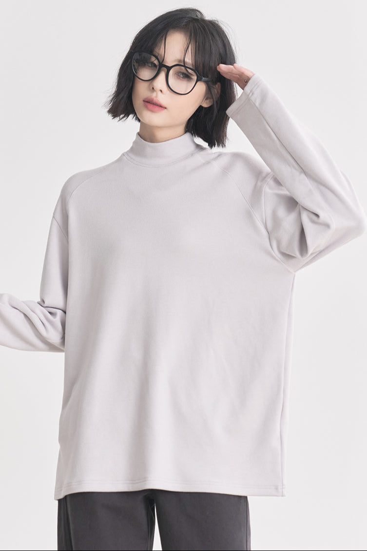 Gravity Museum Flower Turtleneck Loose Damenmodell Frühling/Herbst T-Shirt