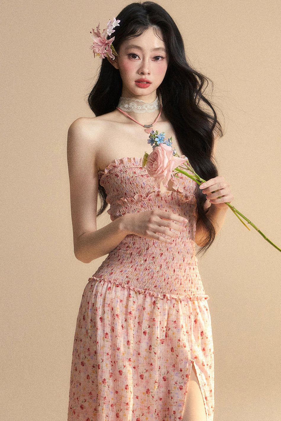 Girl Long Sweet Dress Tube Top