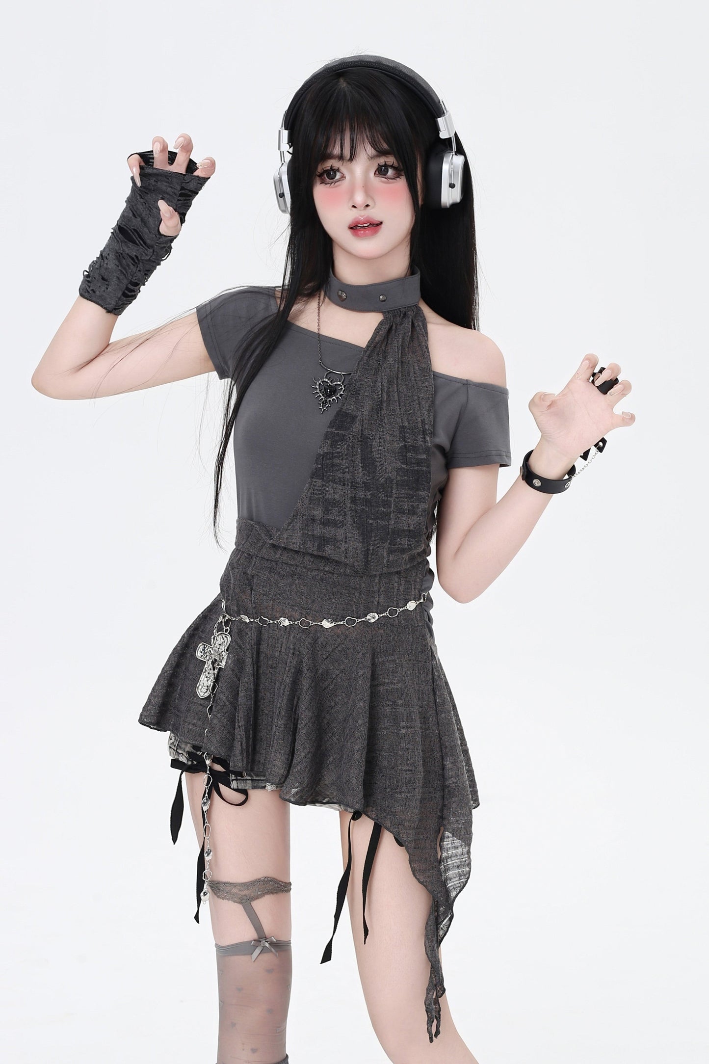 Top Off-the-shoulder Slim Dark Sweet
