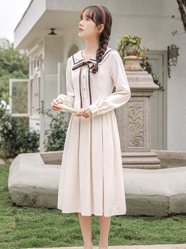 French Retro College Style Dress