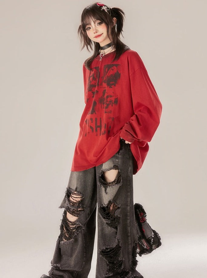 Locked Long Tops Loose Dark