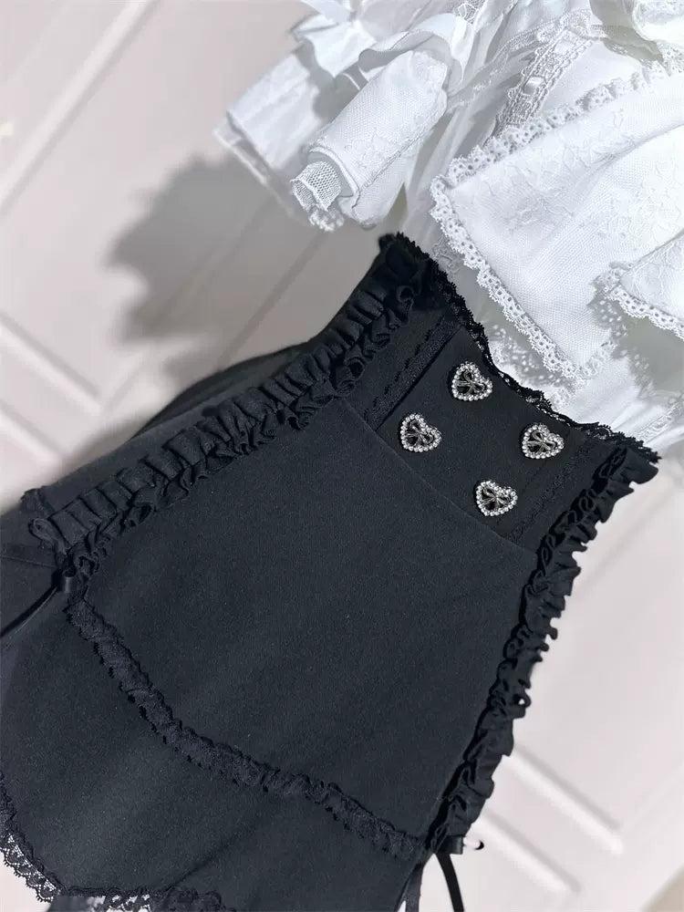 Hohe Culottes Schmaler Minirock mit Schleifenbund