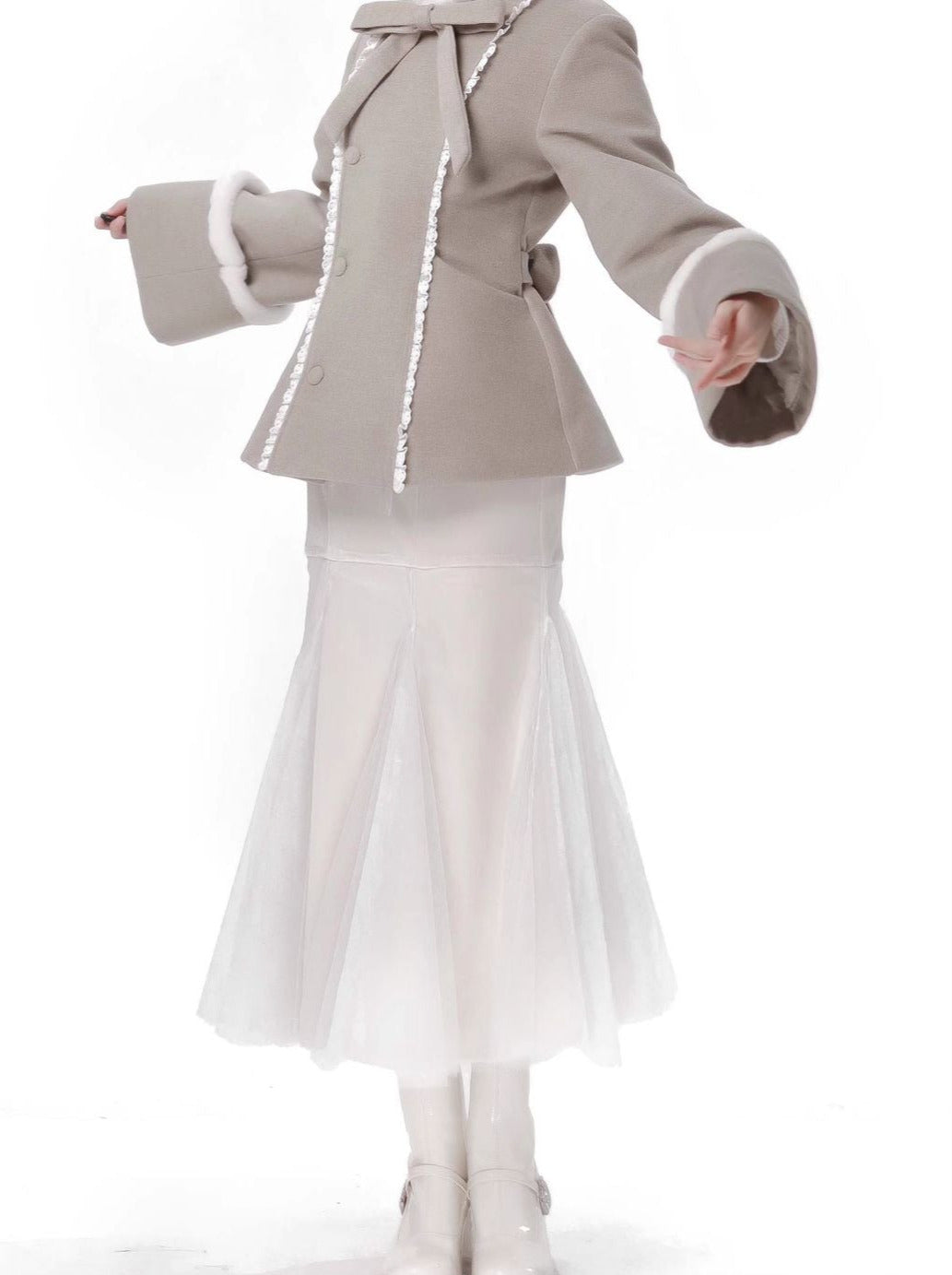 Manteau Munapoem Eco Far, veste de course à bretelles sans queue de poisson, combinaison en laine