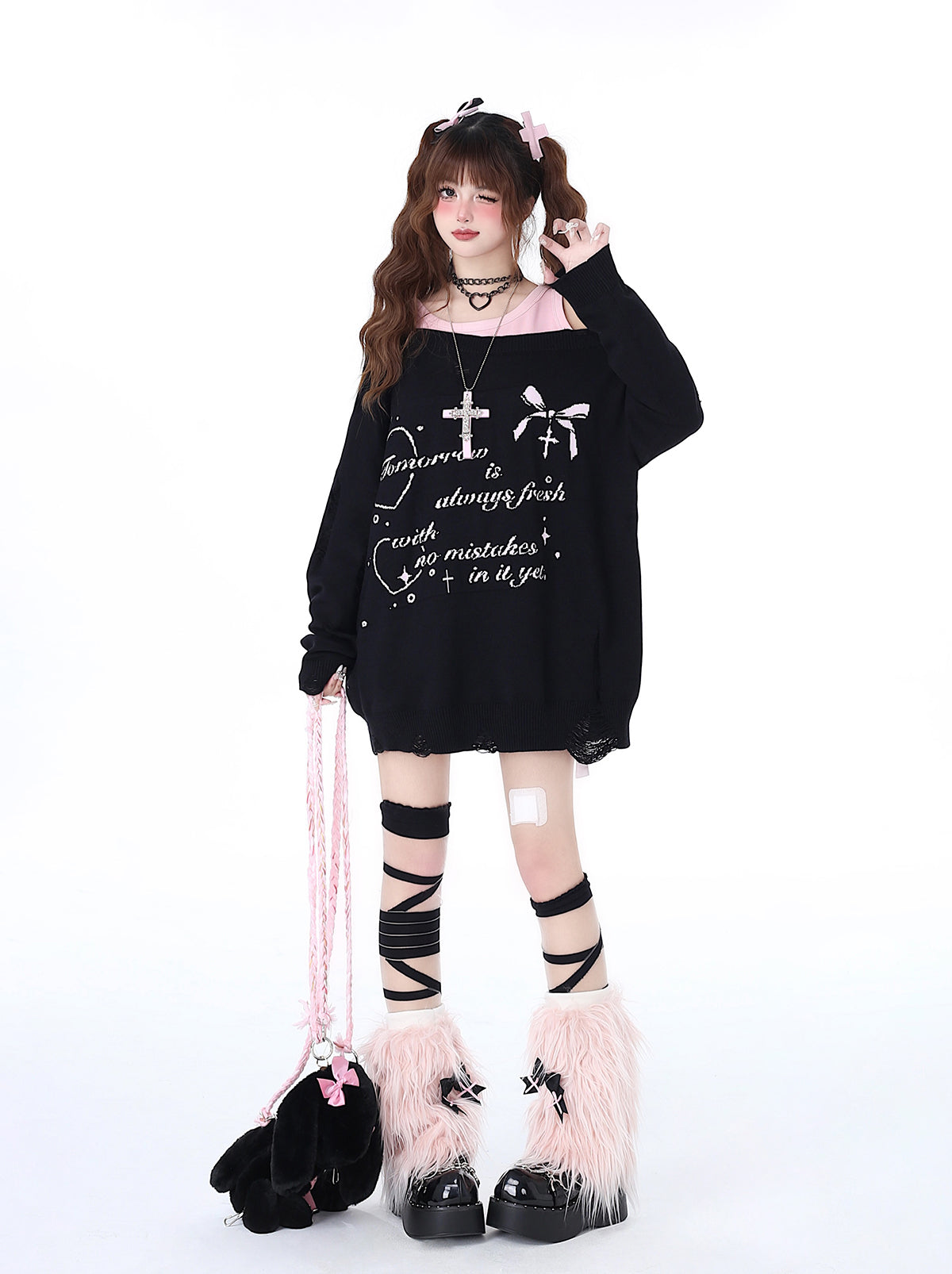 Haut deux pièces à épaules dénudées, style décontracté et cool, effet faux-sucré, pour une fille adorable