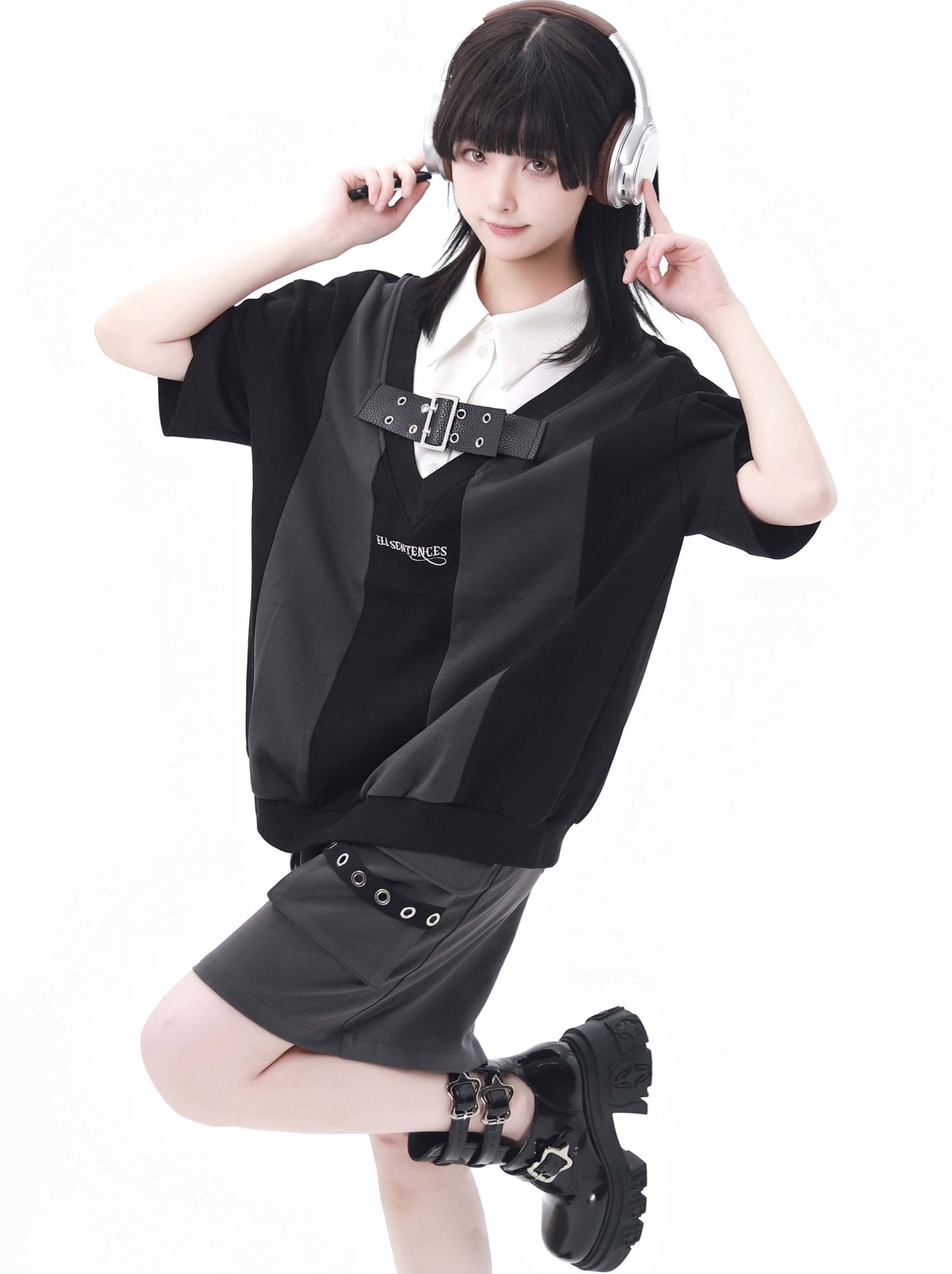 Costume chemise grise Princeton, gilet noir d'été universitaire
