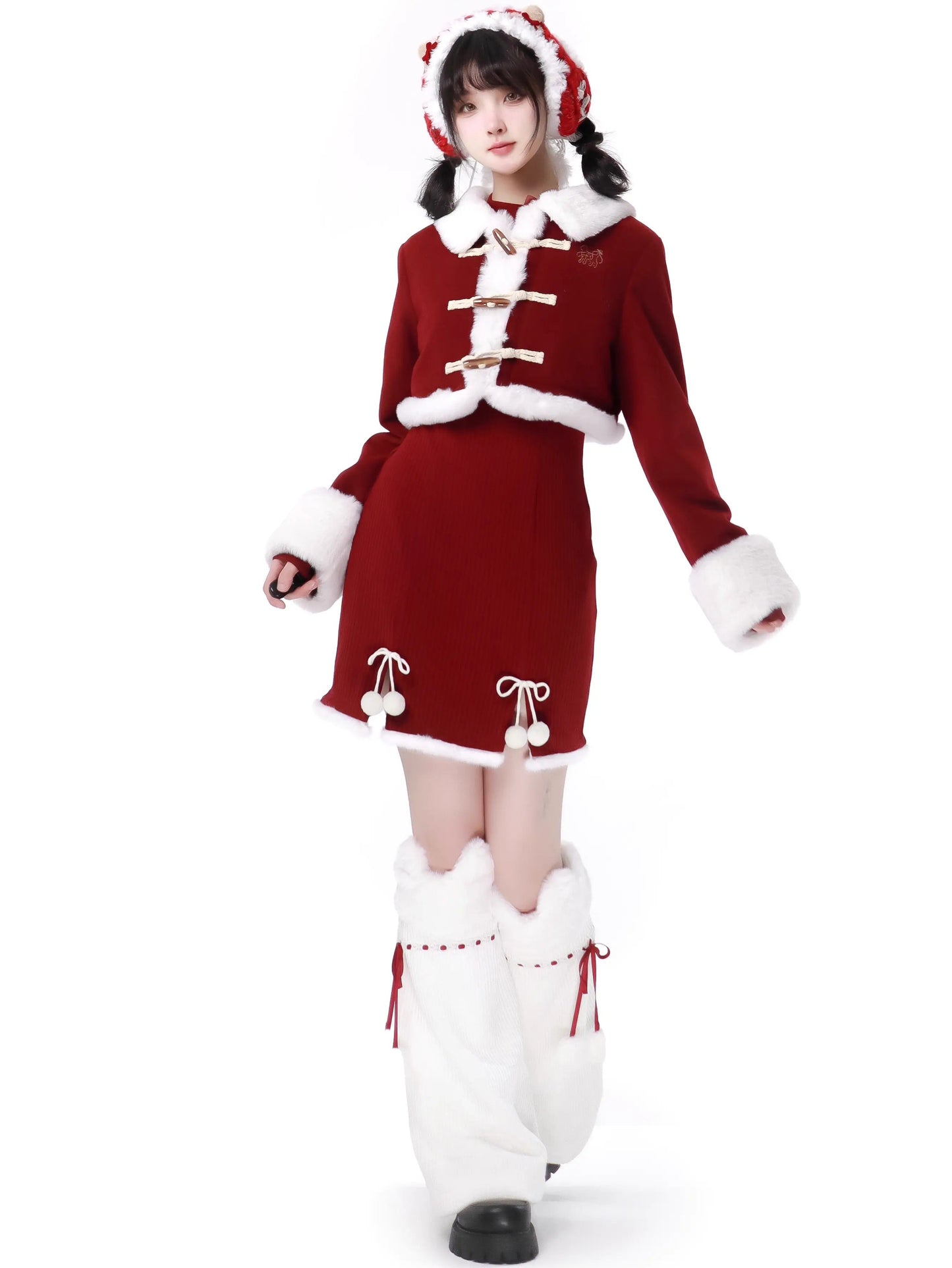 ニャールストーリーコートマントナーレッグウォーマー+オフショルダードレス