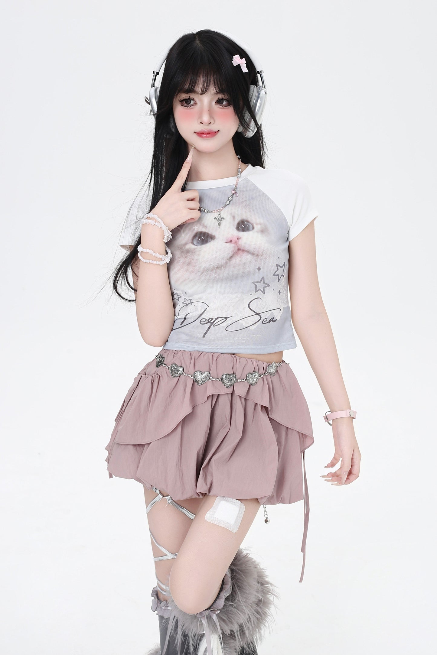 Drawstring One-Shoulder Skirt Top 3-Style