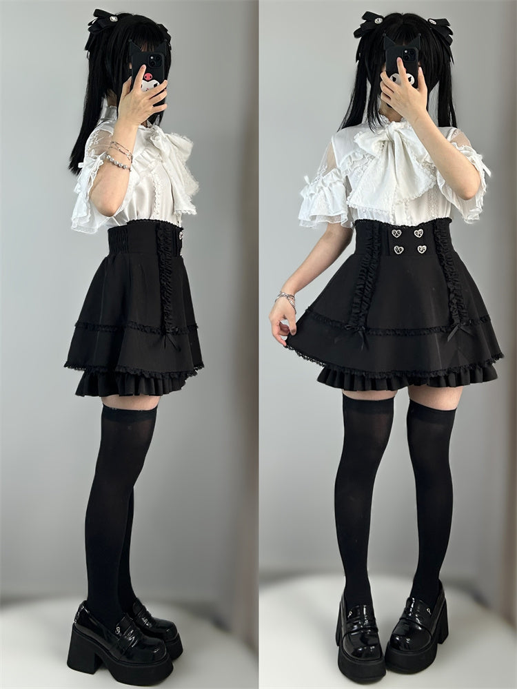 Hohe Culottes Schmaler Minirock mit Schleifenbund