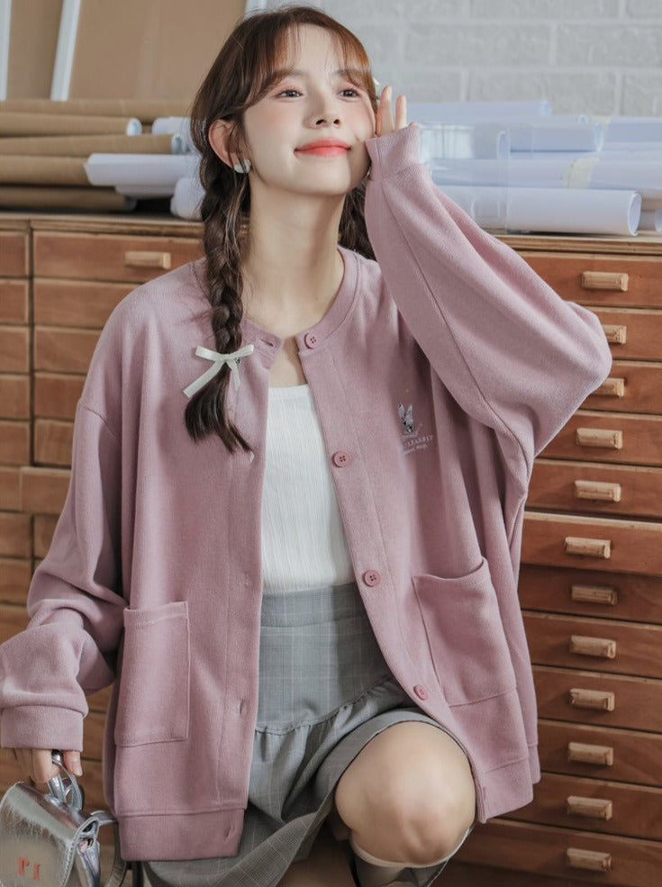 Veste ample et poussiéreuse rose à manches et épaules tombantes