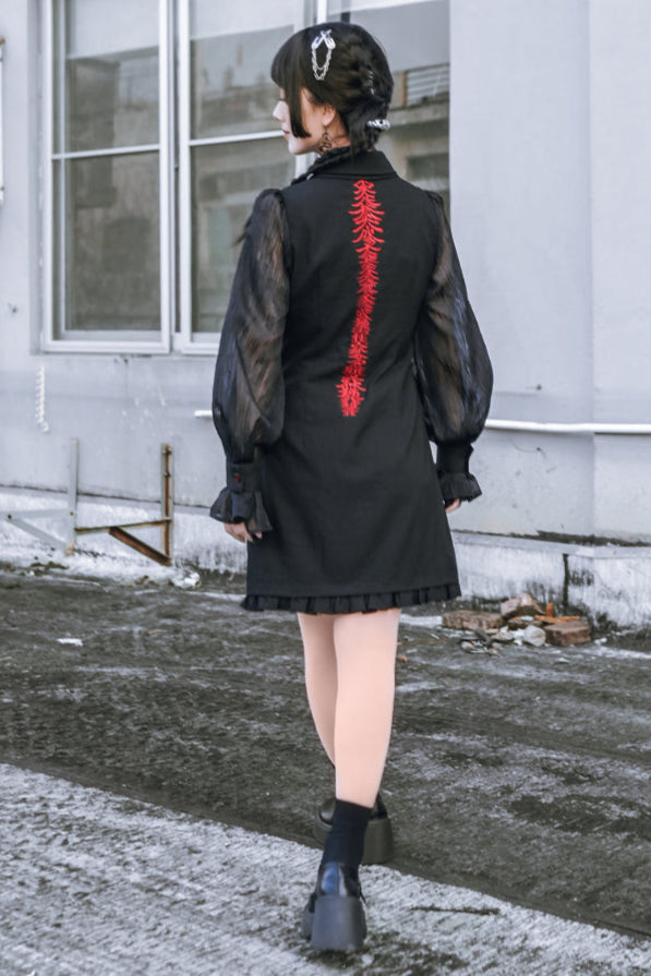 Dress Lantern Chinese Sleeve Sheer