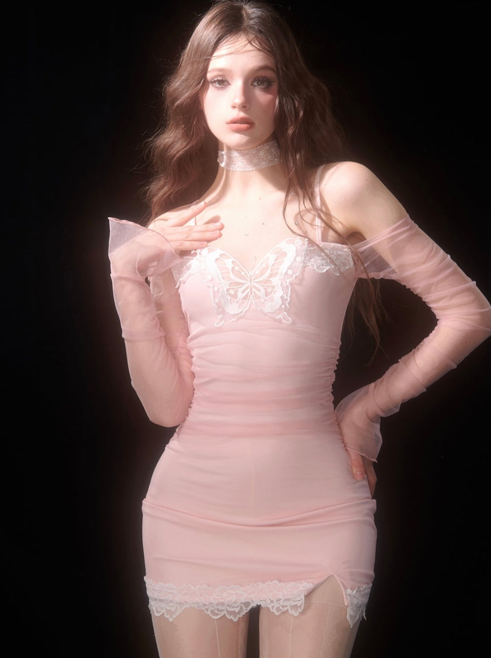 Kleid Schulter Hüfttasche Fit Slim One Line