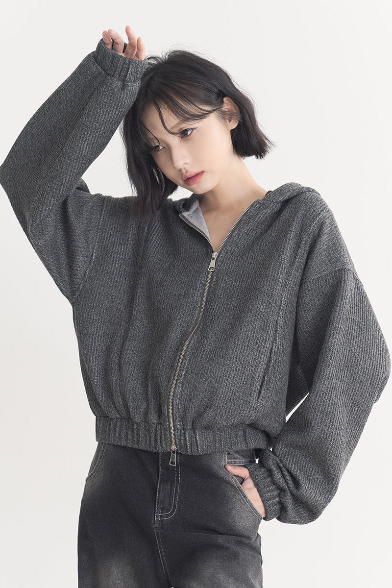Jacket Gravity Solid Model Museum Versatile Short Spring/Autumn Color Women's Wool - Top Hooded